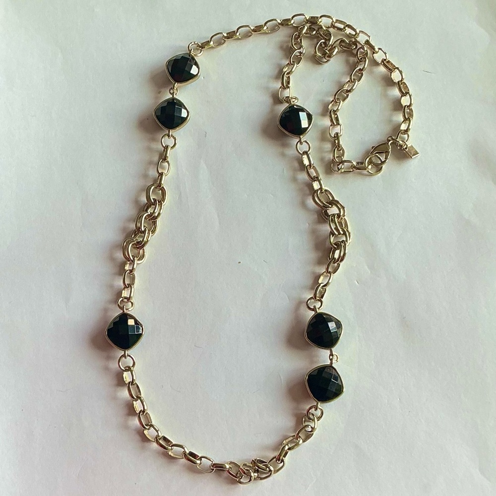 Banana Republic Gold and Black Chain Necklace